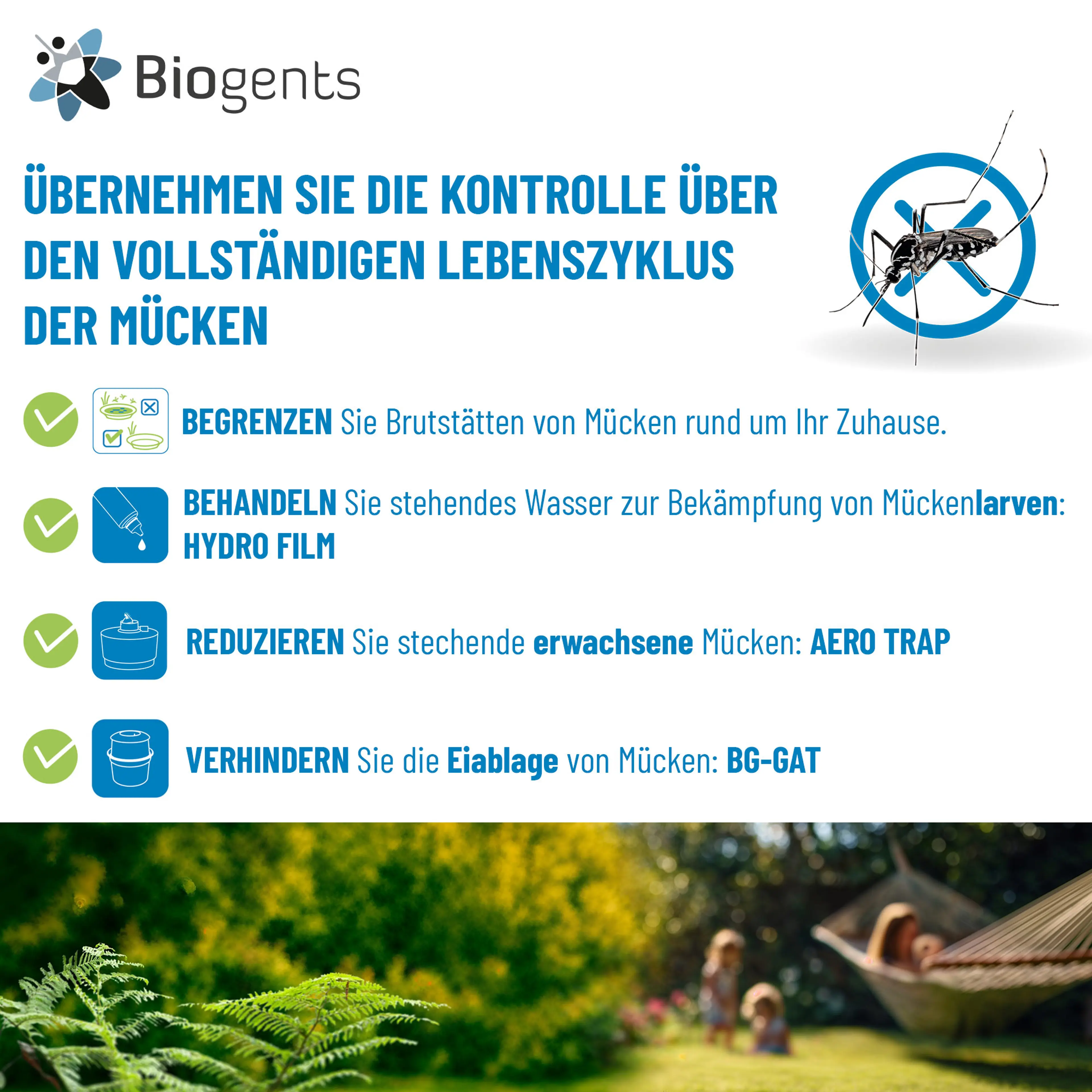 Alternative zu Mückenlarviziden: Biogents HYDRO FILM
