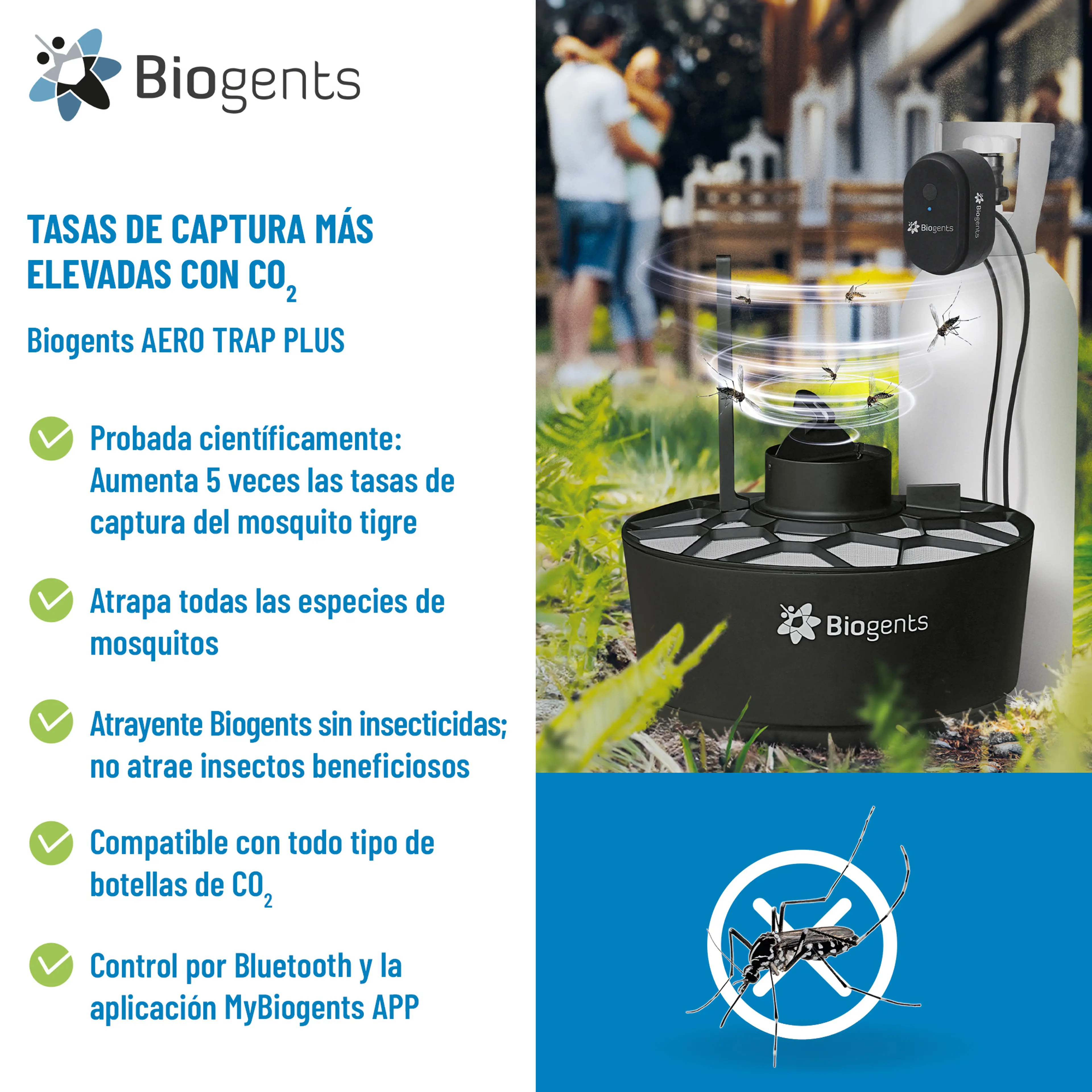Trampa para mosquitos de CO2 de alto rendimiento: AERO TRAP PLUS
