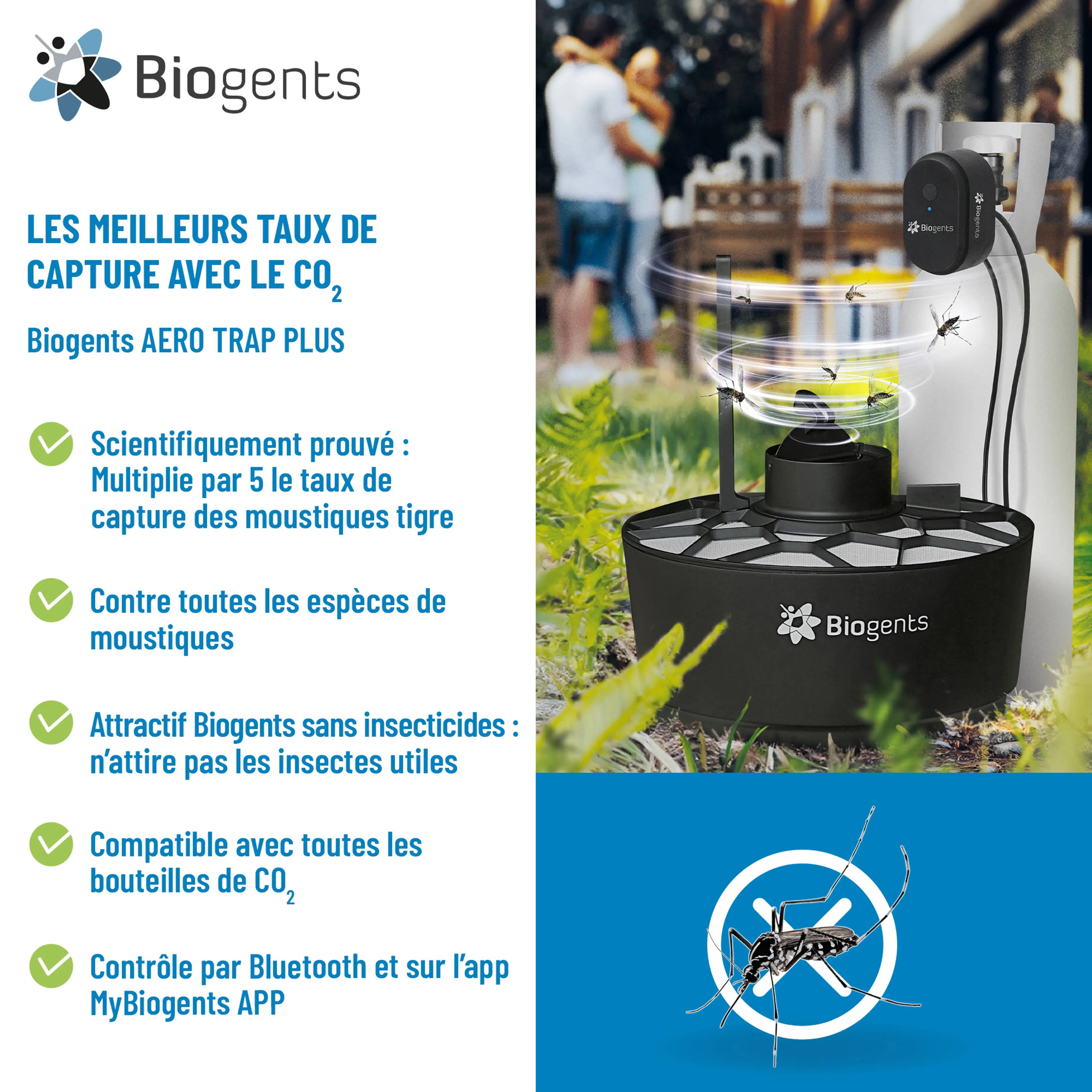 Piège à moustiques haute performance au CO2 : AERO TRAP PLUS