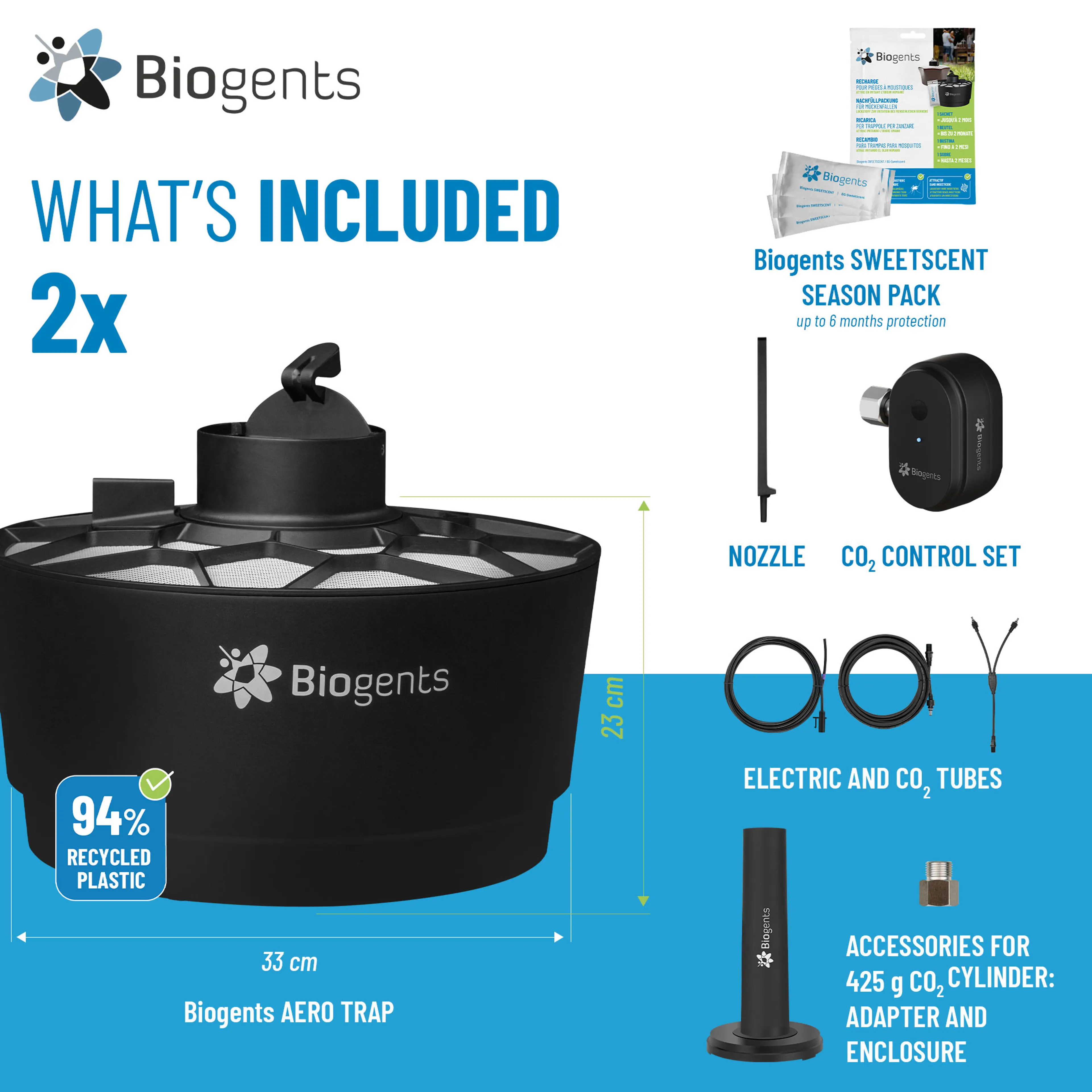 Double Set of High Performing CO2 Mosquito Traps: 2x AERO TRAP PLUS