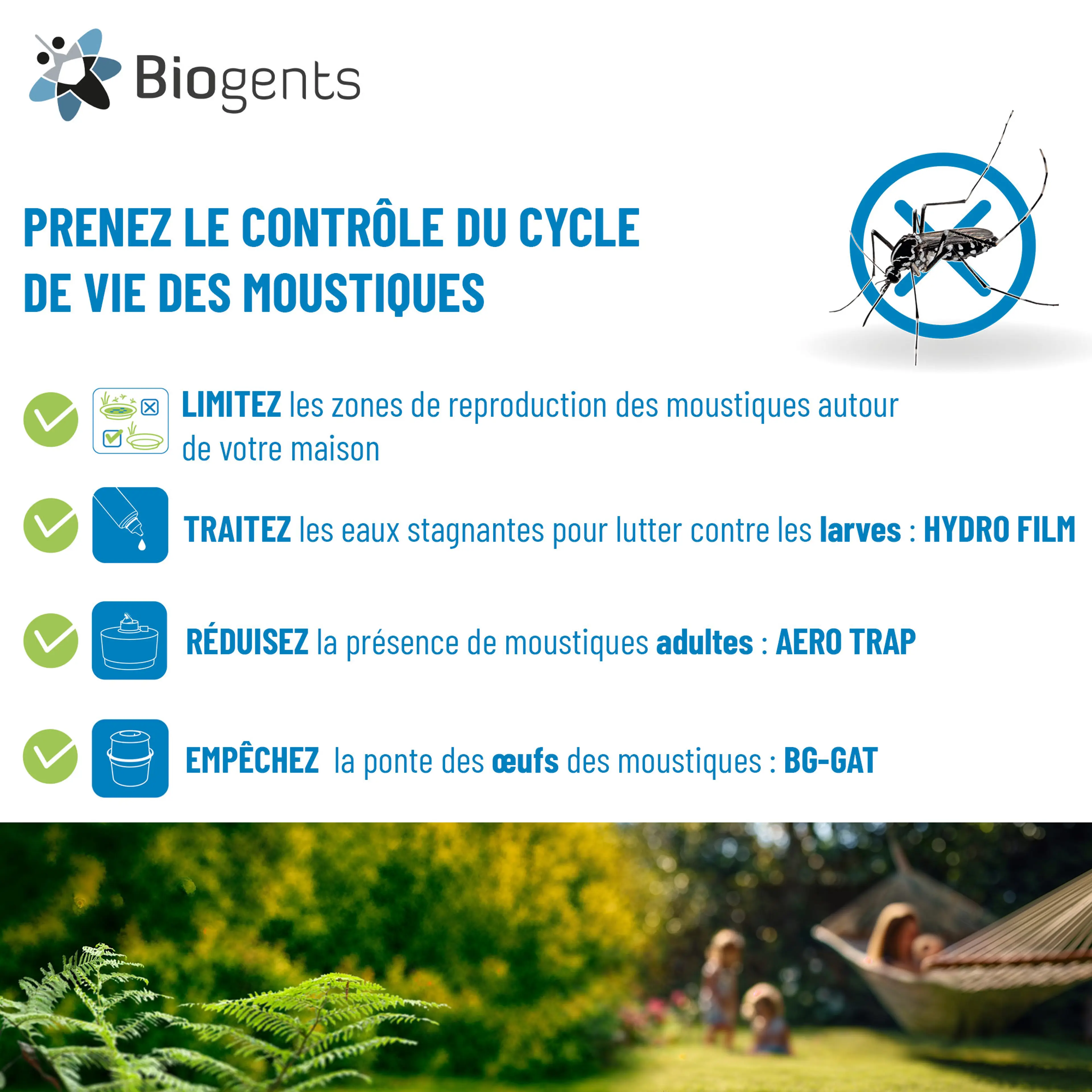 Alternative aux larvicides anti-moustiques : Biogents HYDRO FILM