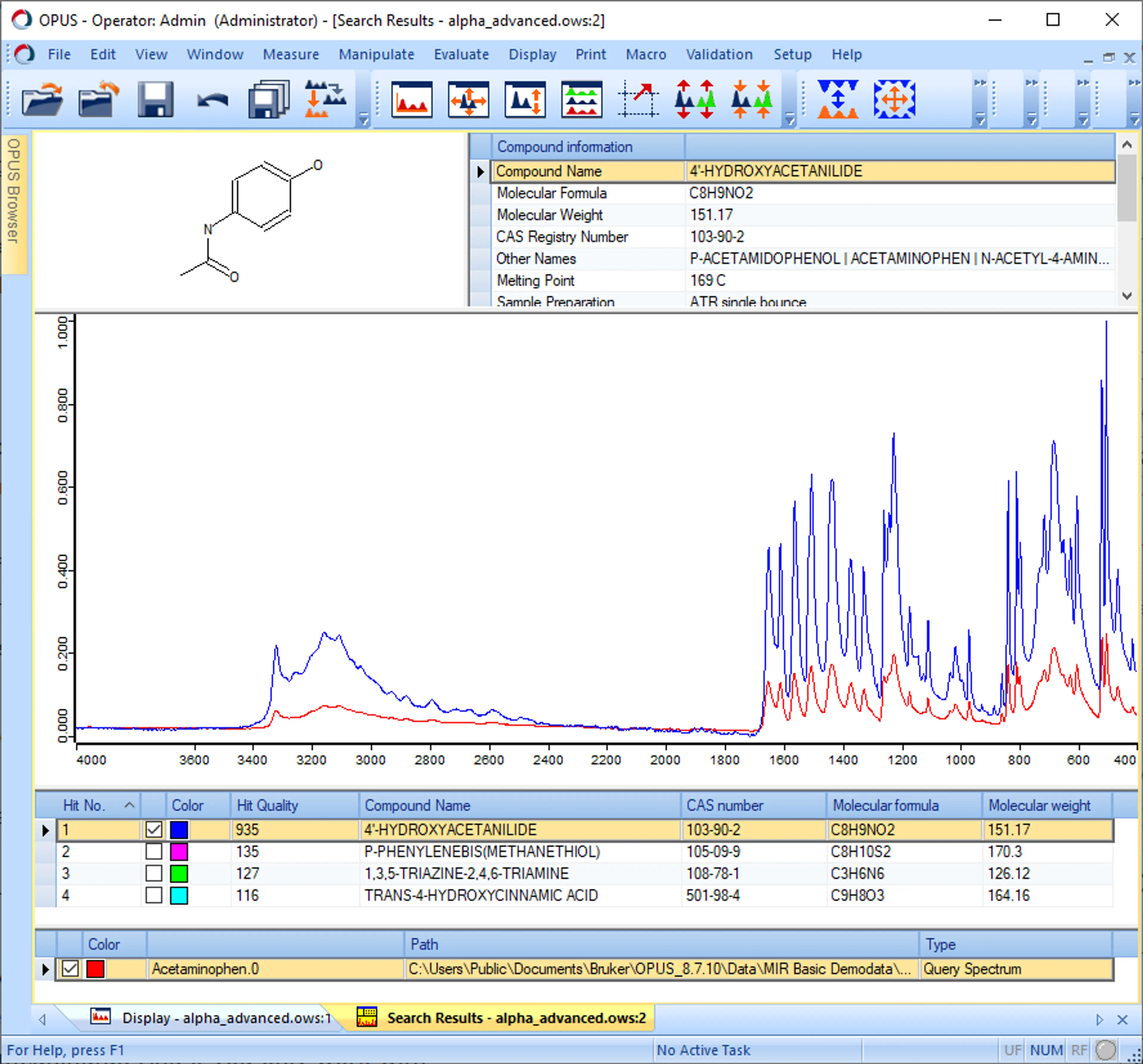 B-TICTAC: ATR-FTIR Drug Library for ALPHA for identification of drugs