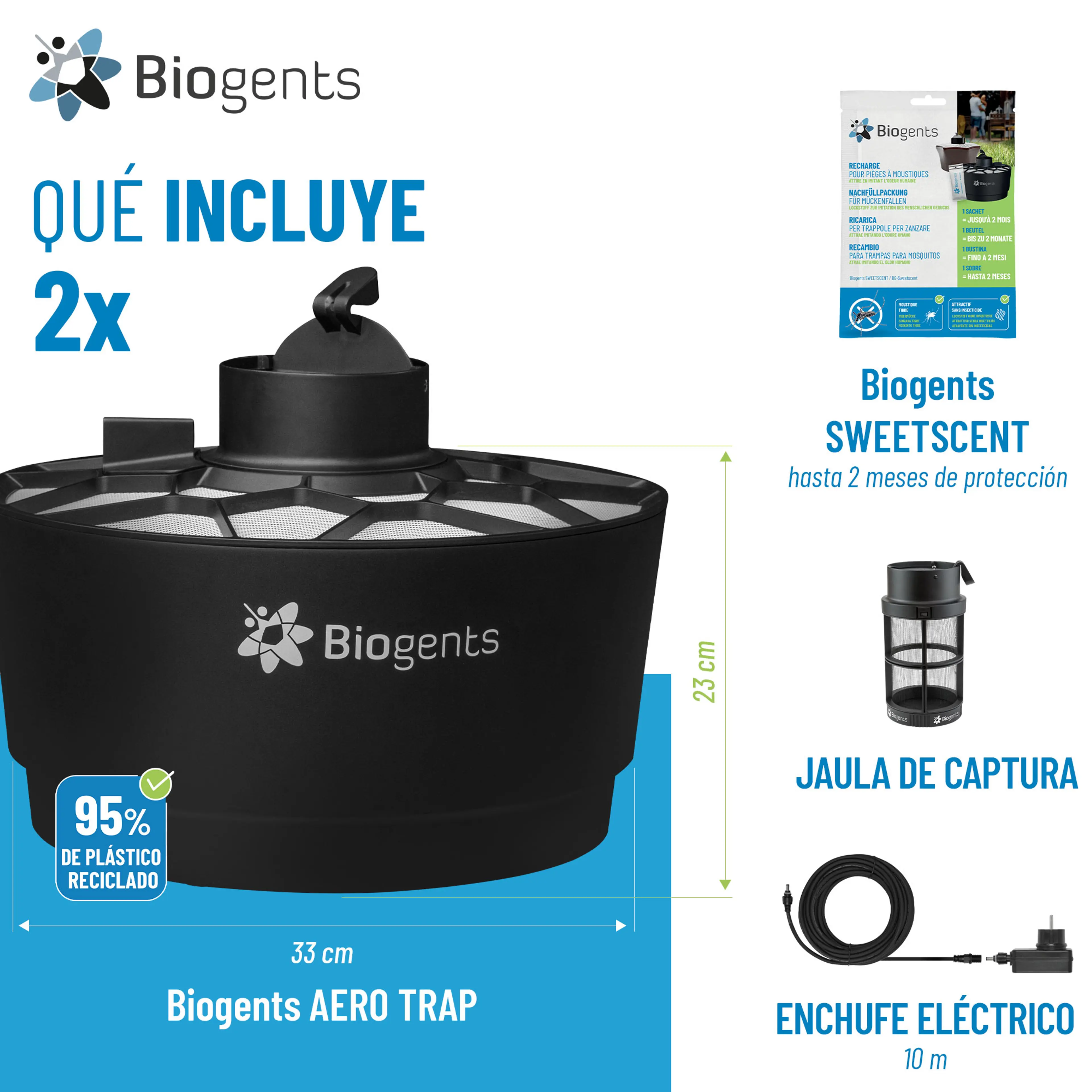 Set doble de trampas básicas para mosquitos: 2x AERO TRAP