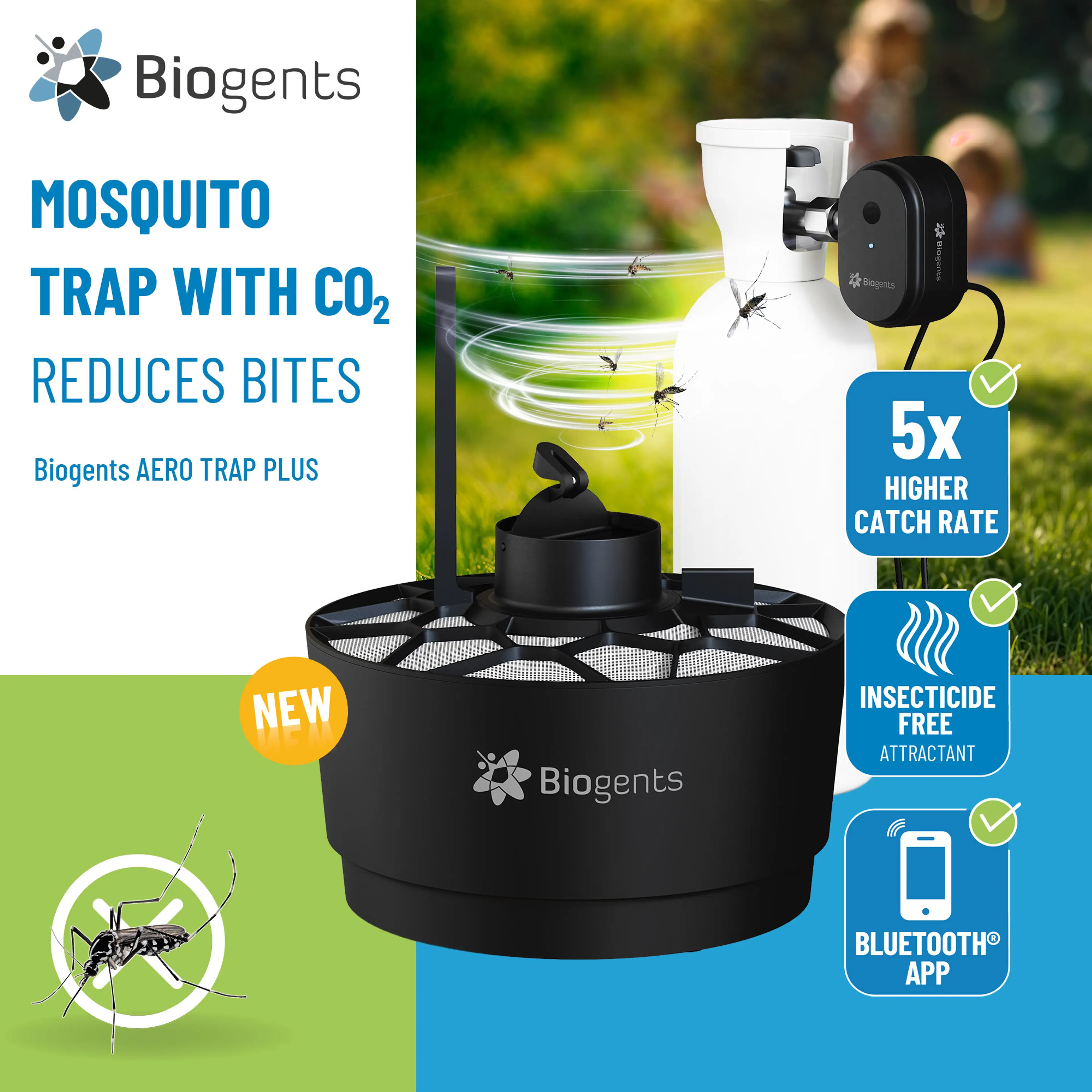 Allround Set of CO2 and Tiger Mosquito Traps: AERO TRAP PLUS + 2x BG-GAT