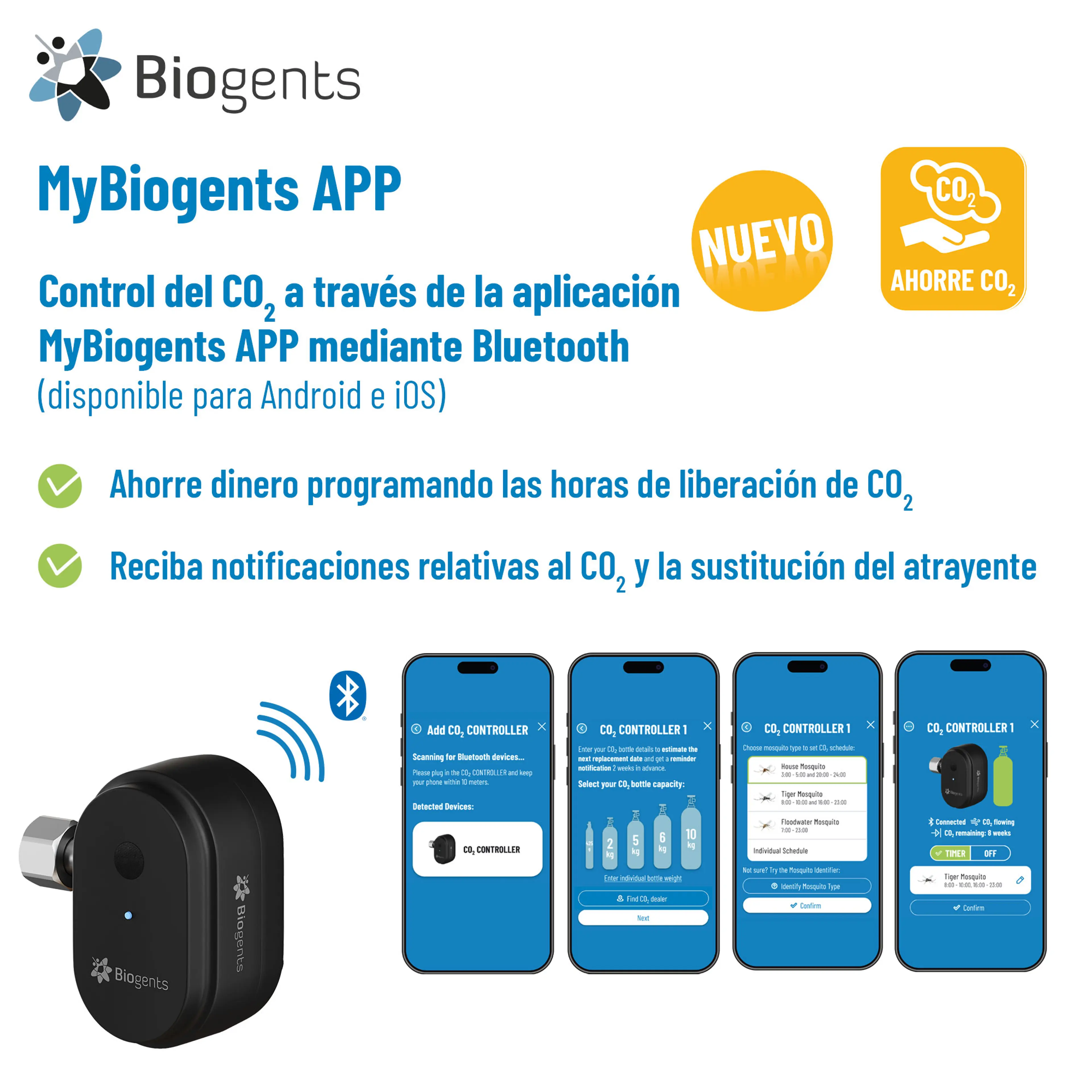 Set completo de trampas de CO2 y para mosquitos tigre: AERO TRAP PLUS + 2x BG-GAT