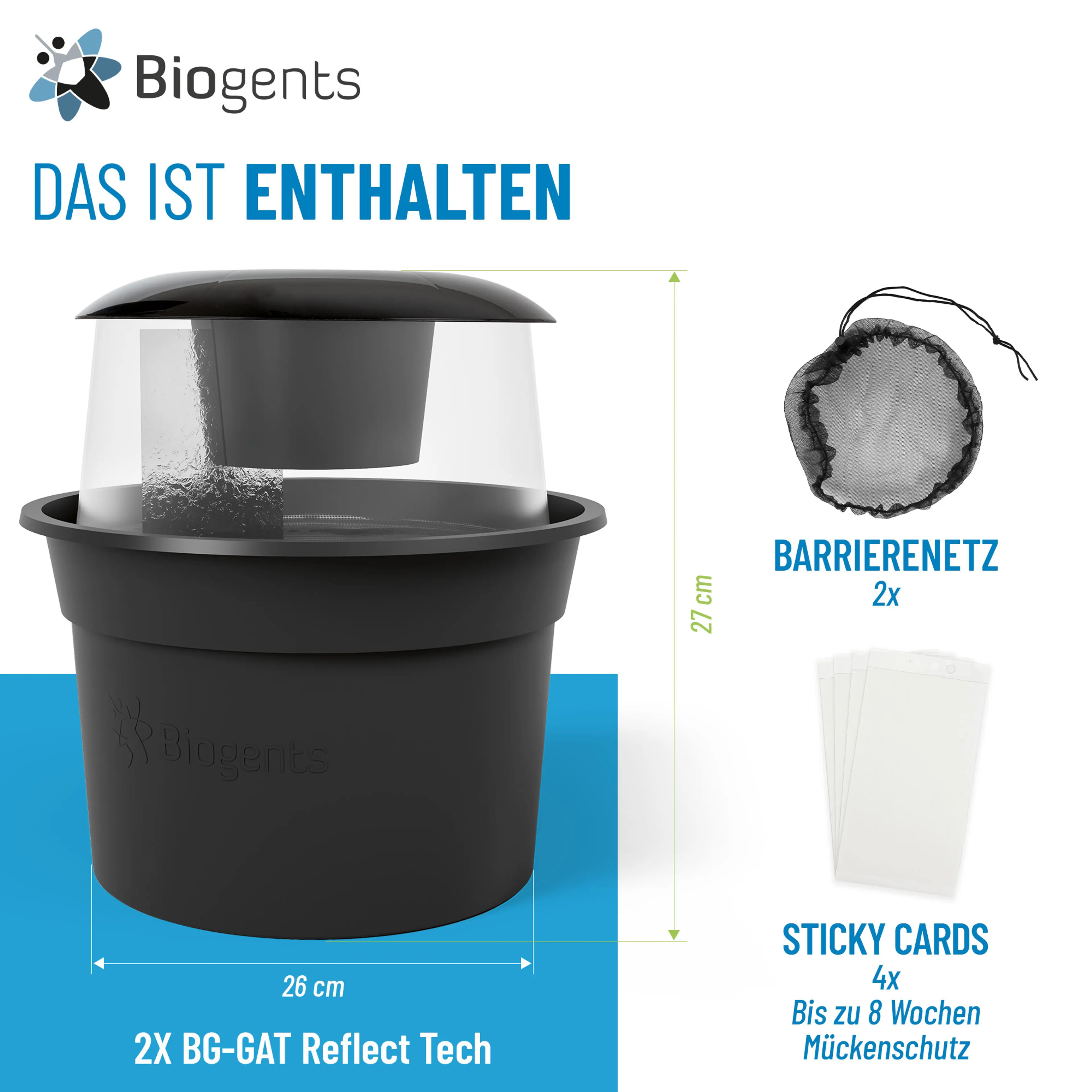 Komplettset aus CO2- und Tigermückenfallen: AERO TRAP PLUS + 2x BG-GAT