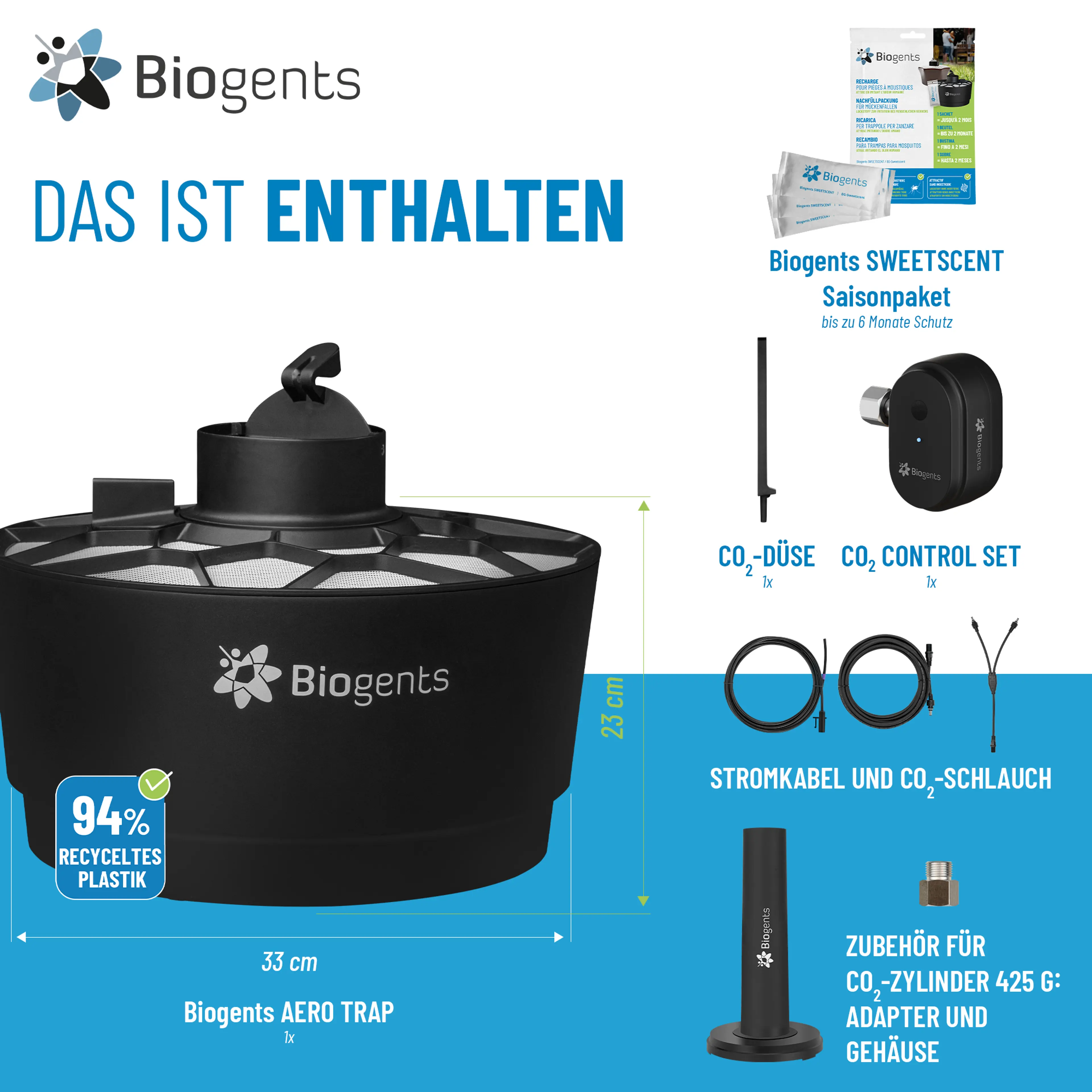 Hochleistungs-CO2-Mückenfalle: AERO TRAP PLUS