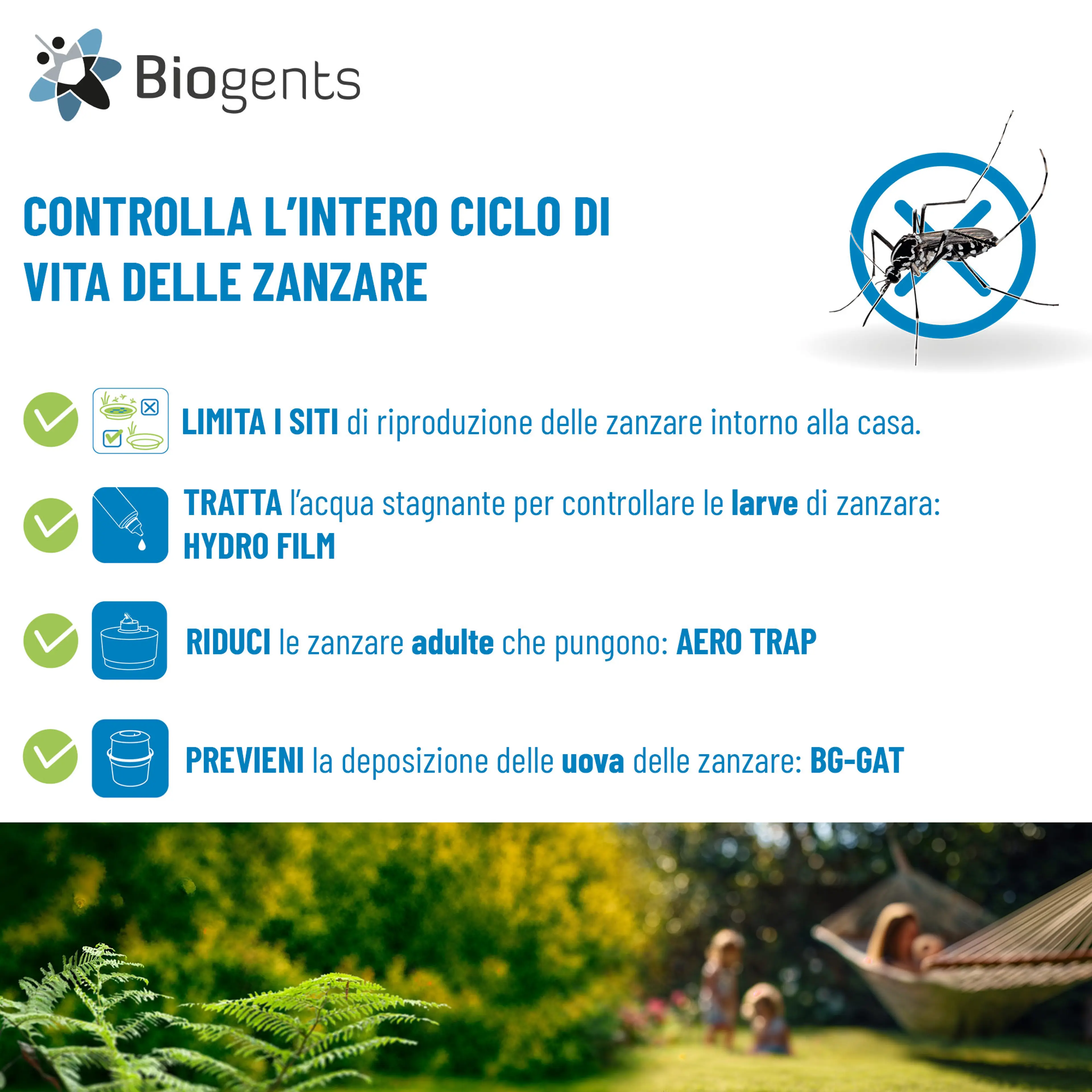 Alternativa ai larvicidi per zanzare: Biogents HYDRO FILM