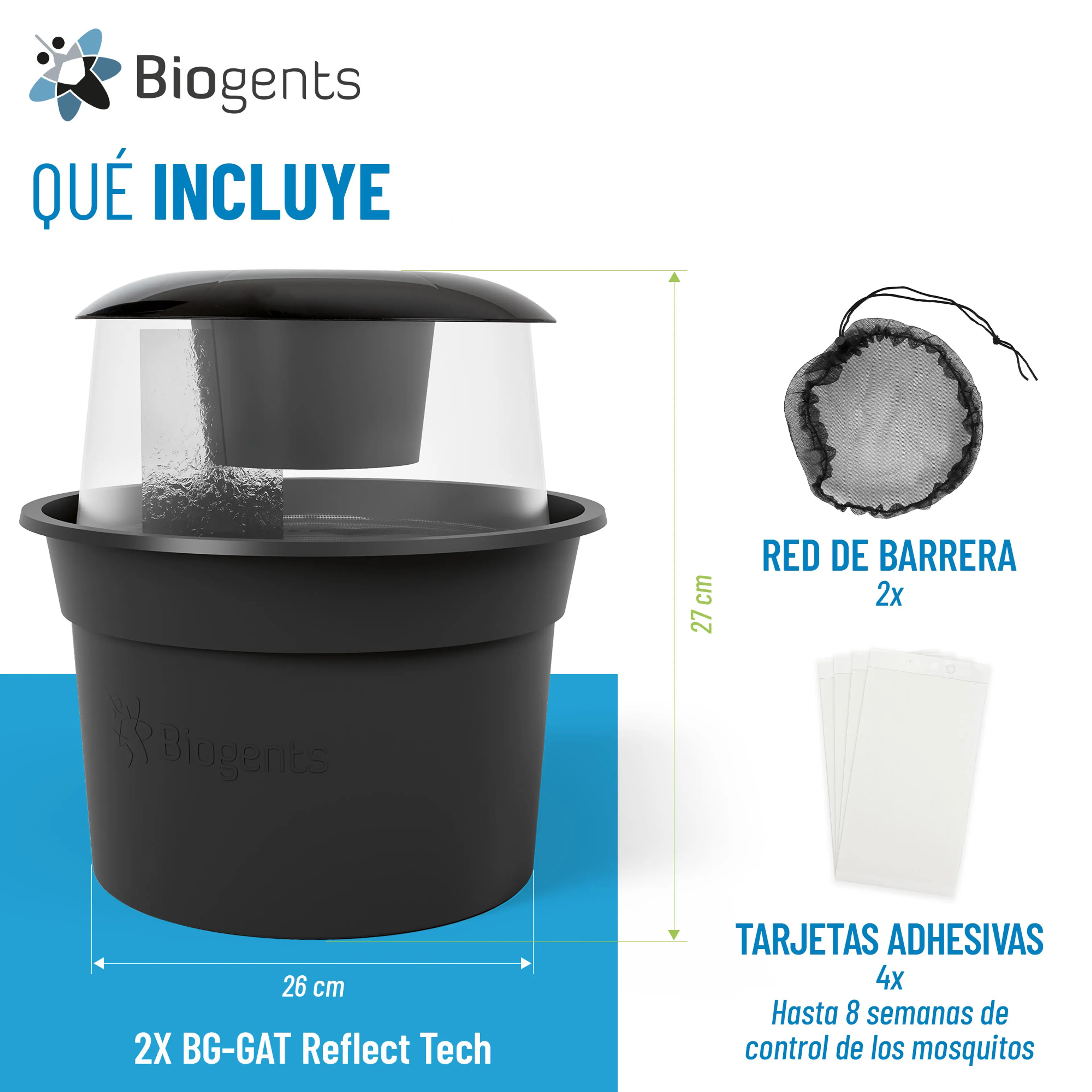 Set completo de trampas de CO2 y para mosquitos tigre: AERO TRAP PLUS + 2x BG-GAT