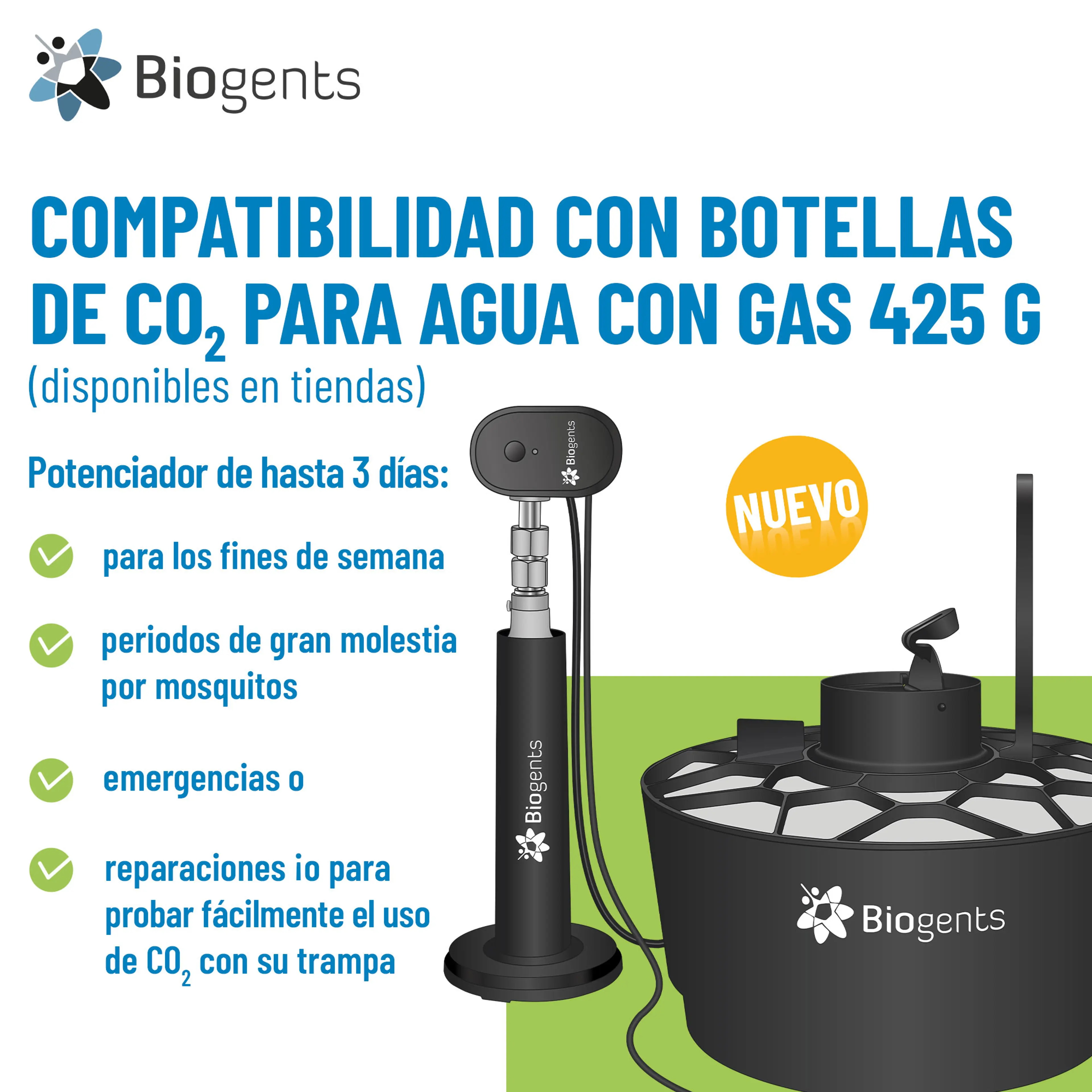 Set completo de trampas de CO2 y para mosquitos tigre: AERO TRAP PLUS + 2x BG-GAT
