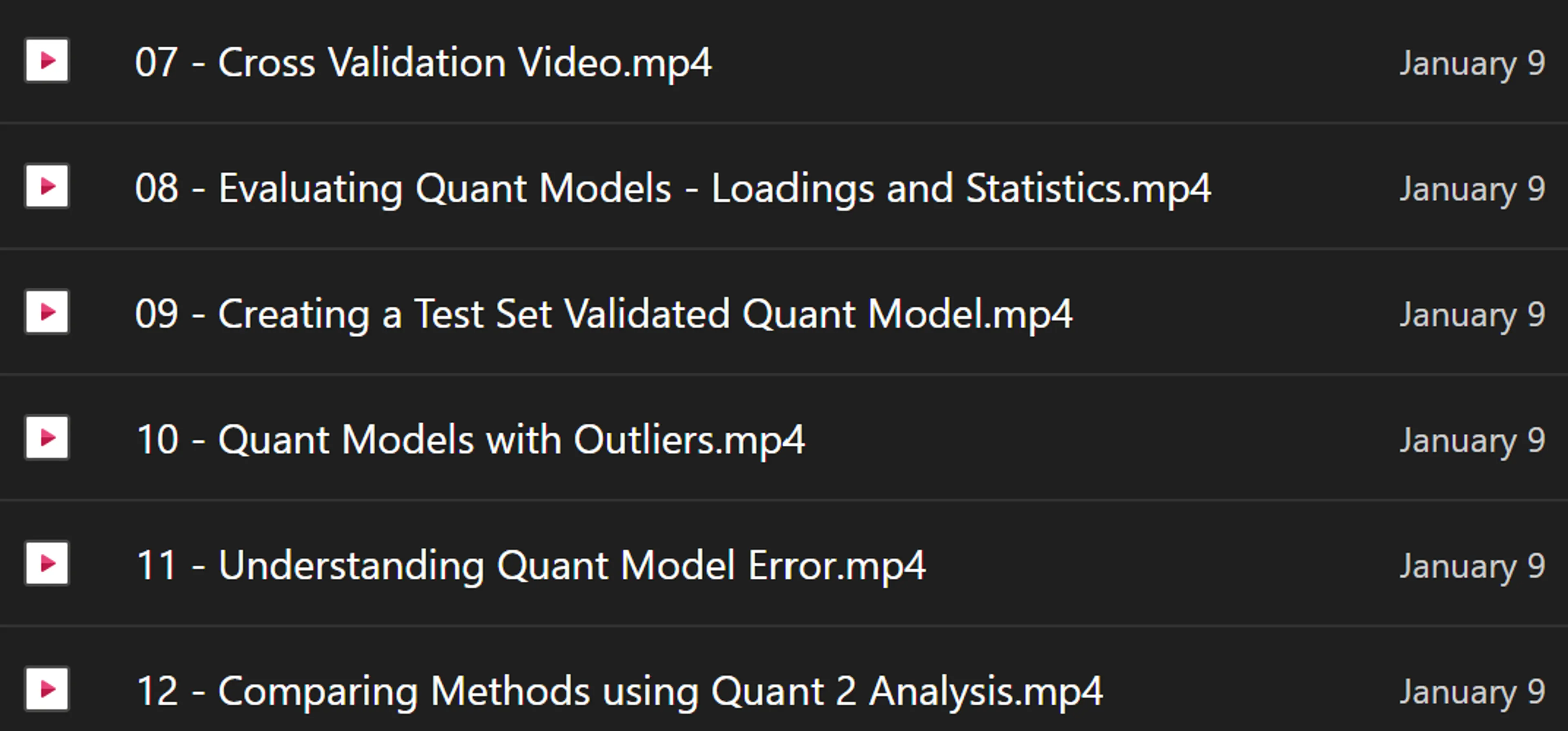 S9002: Quant2 Training US - 12 Tutorials