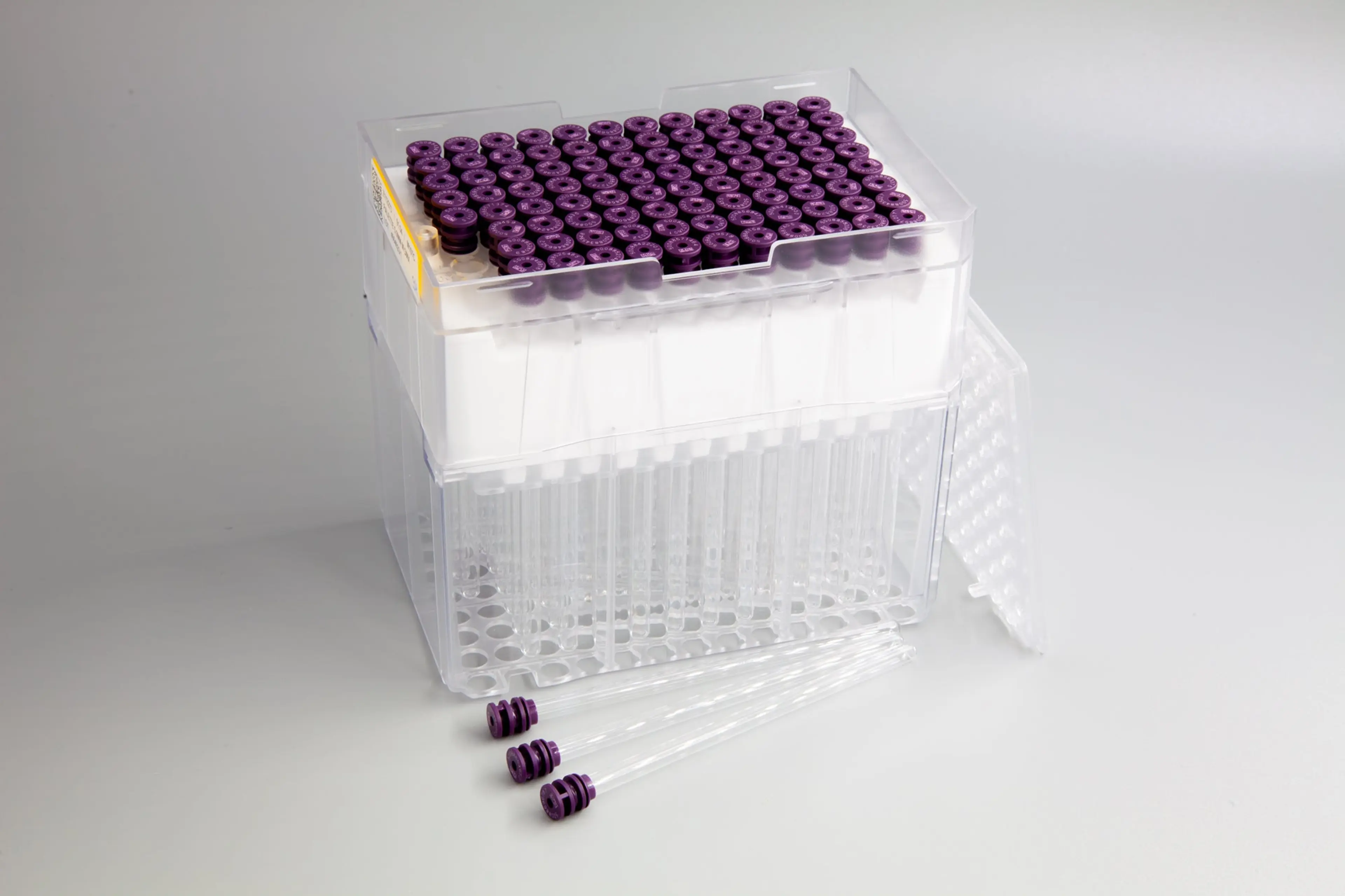 Rack with 96 sample tubes for use with SampleJet