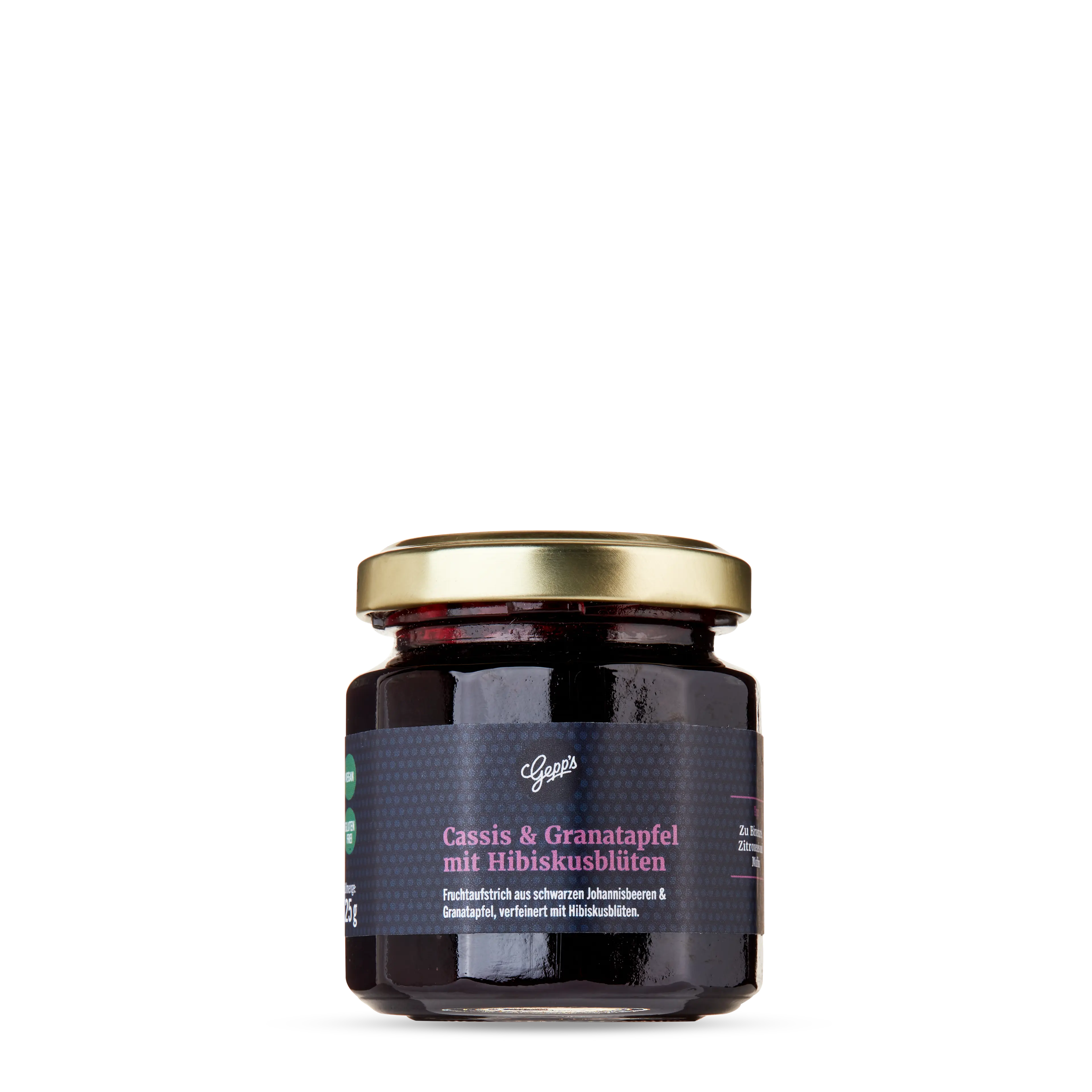 Konfitüre Cassis, Granatapfel und Hibiskusblüten