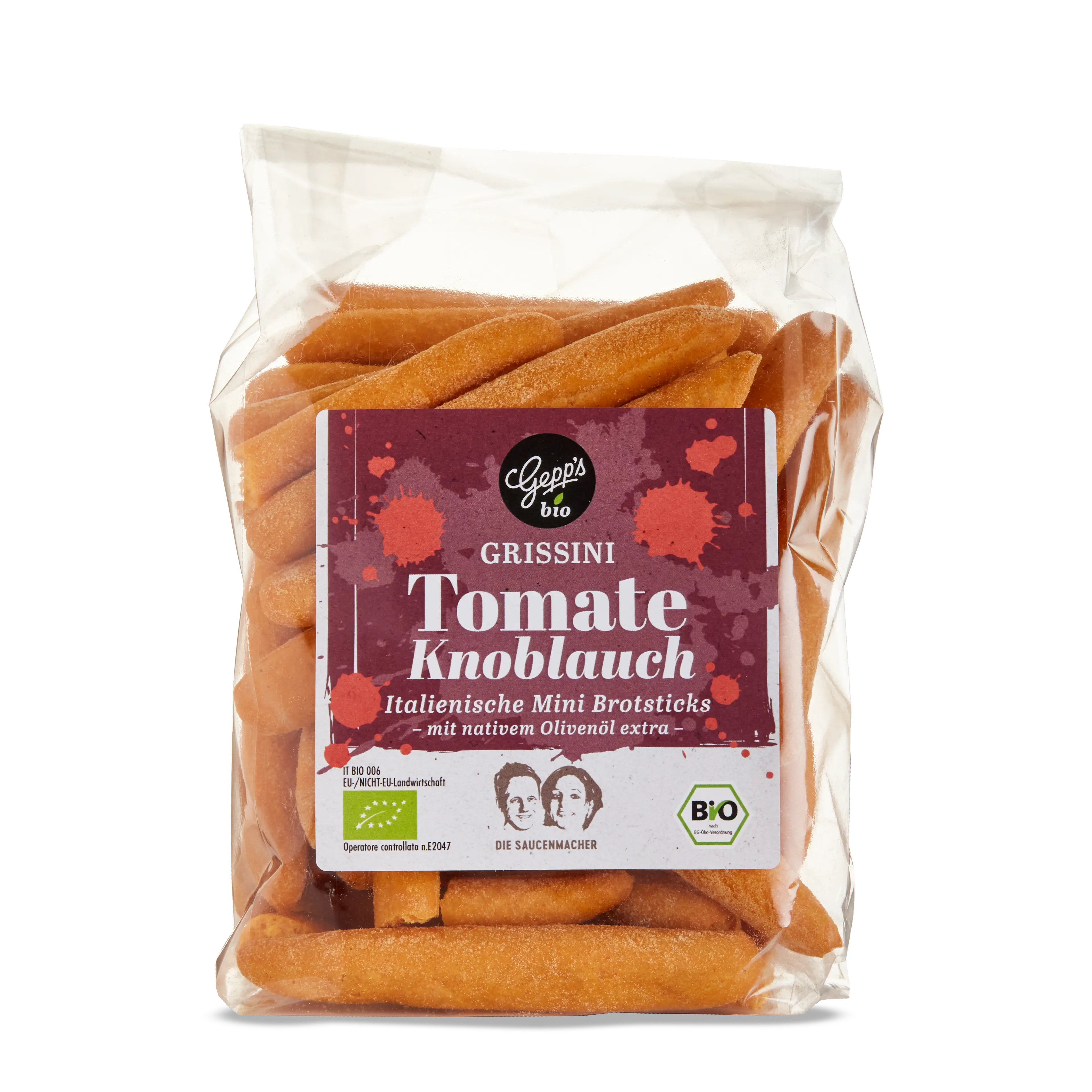Bio Grissini mit Tomate und Knoblauch