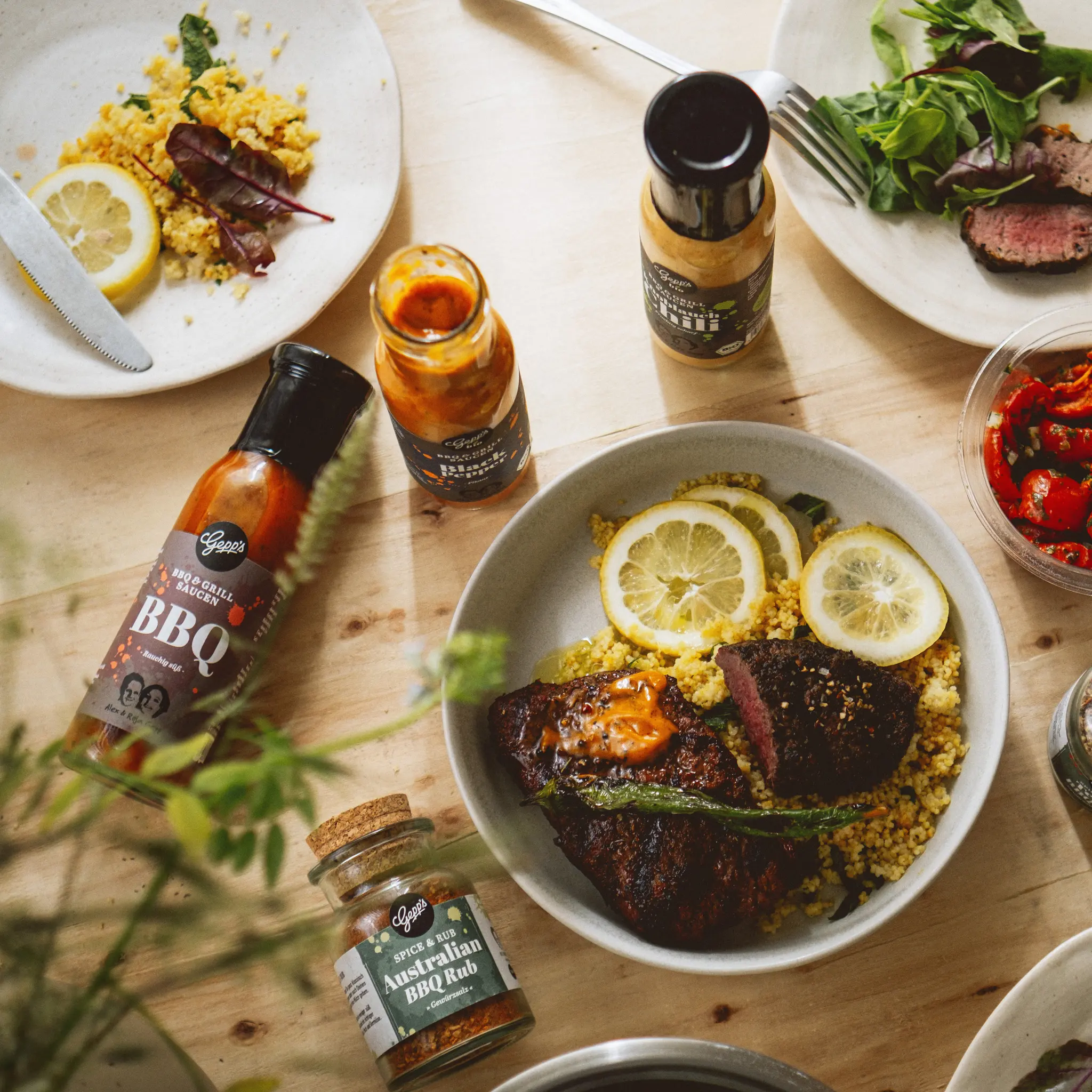 Saftiges Steak mit koestlicher BBQ Sauce
