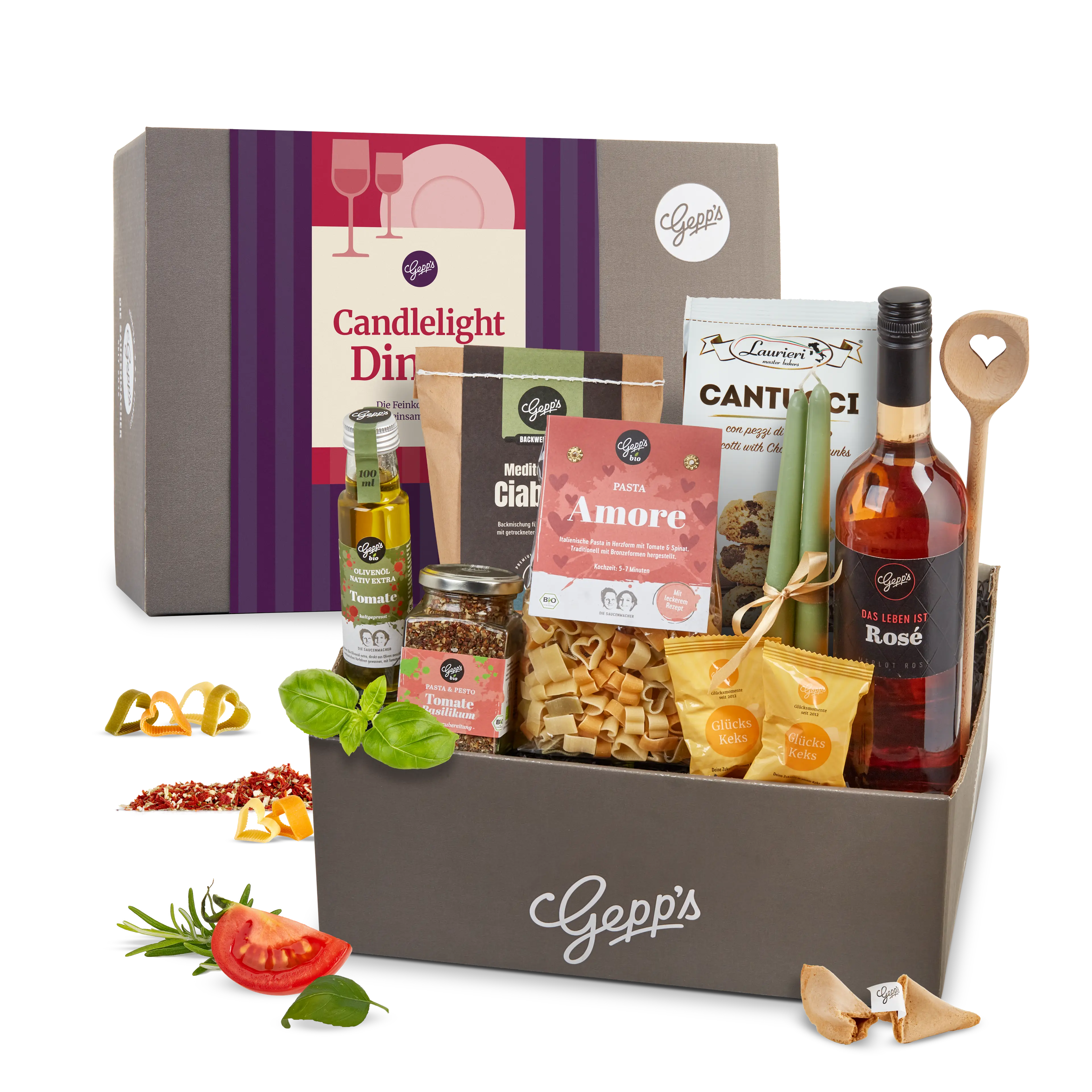 Präsentkorb Candlelight Dinner