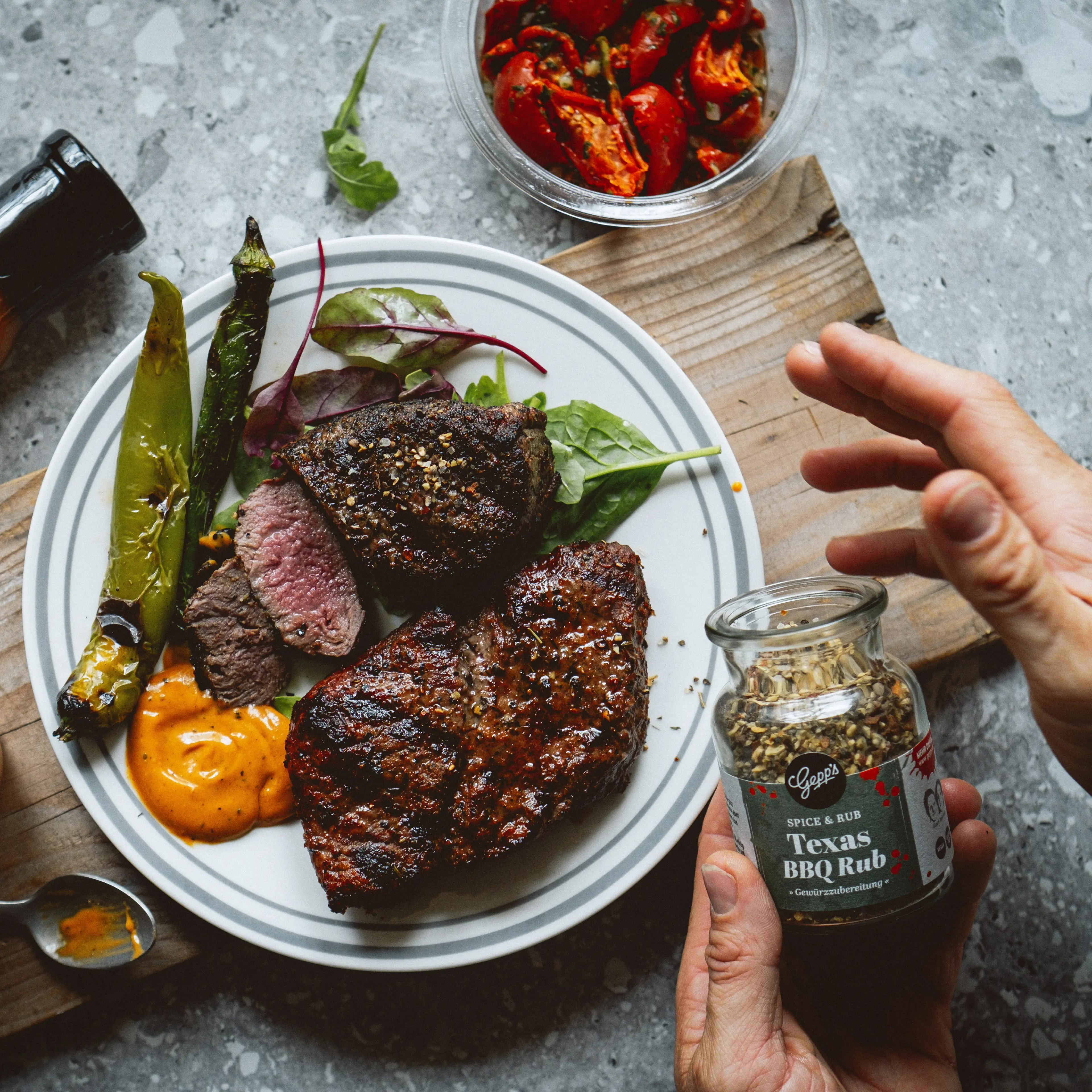 Koestliches Grillfleisch mit wuerzigem Texas BBQ Rub