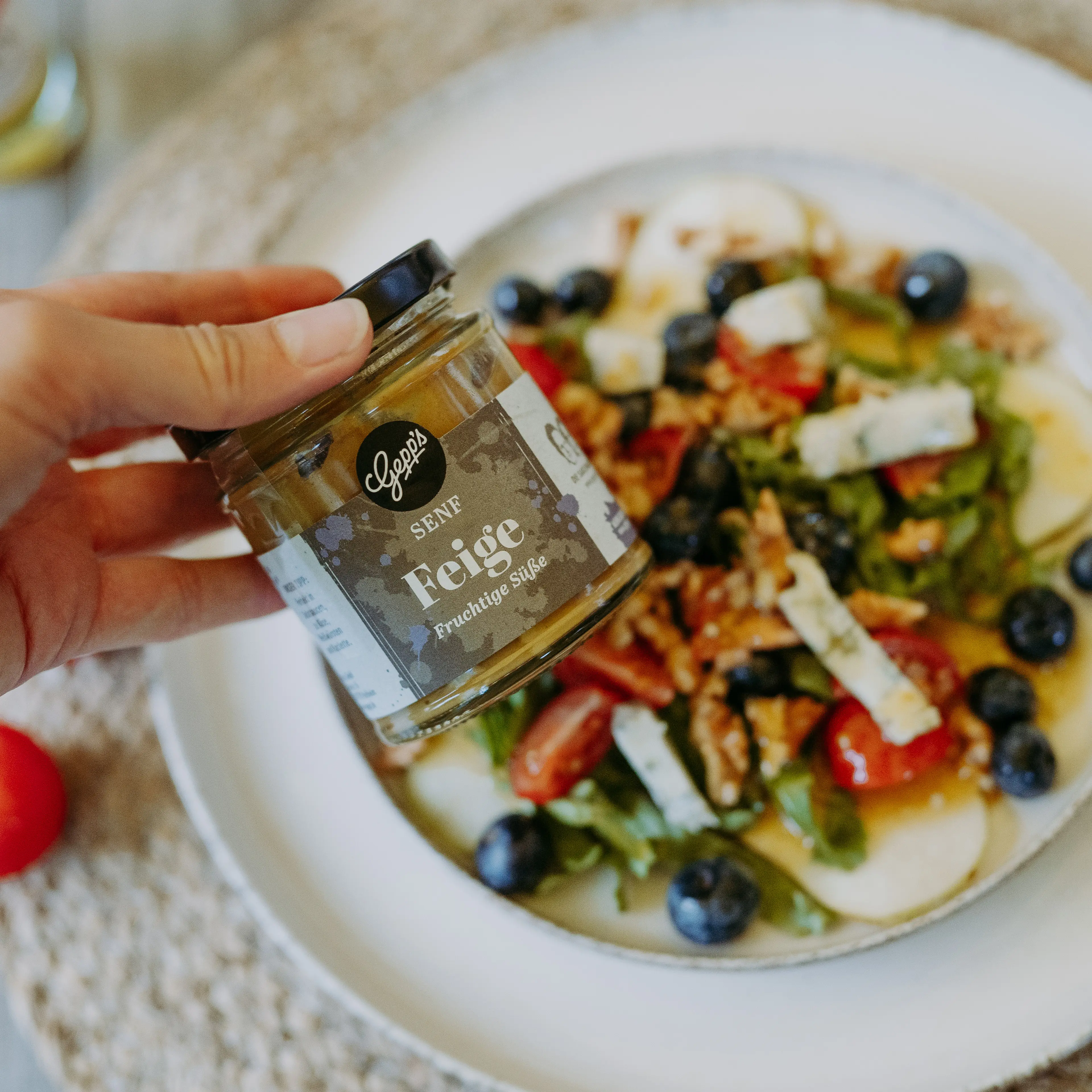 Feigen Senf Sauce zum Salat